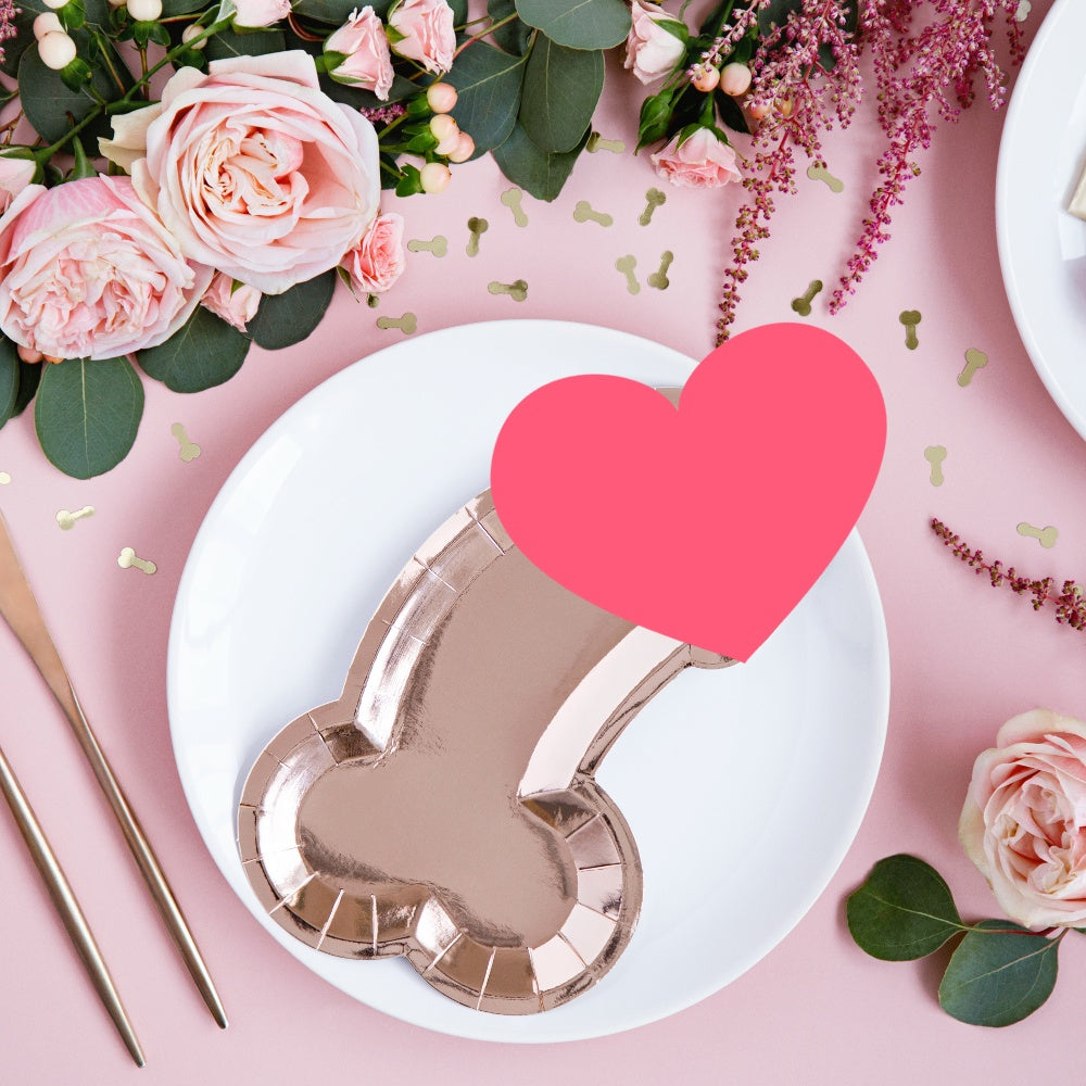 Rose Gold Same Penis Forever Paper Plates