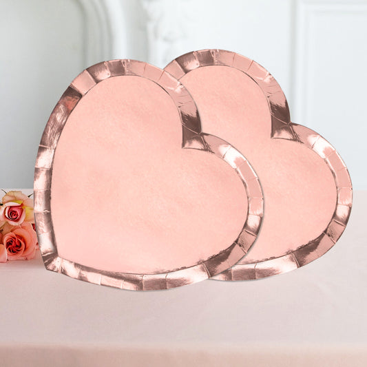 Rose Gold Heart Party Plates