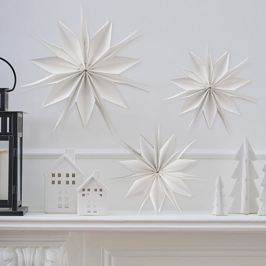 Hanging Paper Star Christmas Decorations