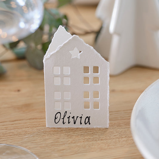 Cotton Paper House Christmas Place Cards