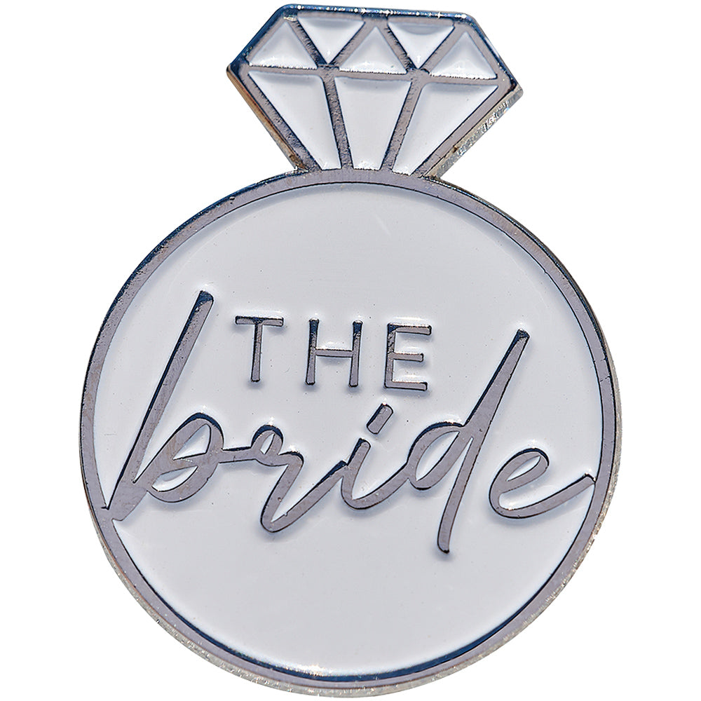 Silver Enamel Bride Hen Party Badge