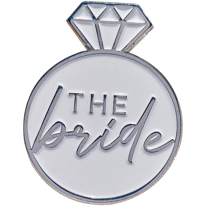 Silver Enamel Bride Hen Party Badge