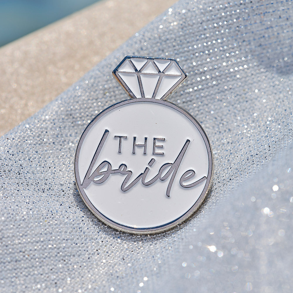 Silver Enamel Bride Hen Party Badge