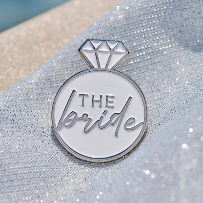 Silver Enamel Bride Hen Party Badge
