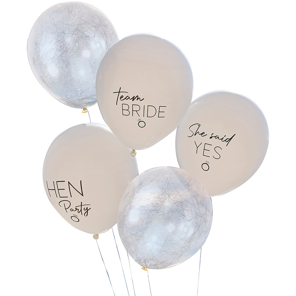 Silver, White and Nude Hen Party Balloon Bundle