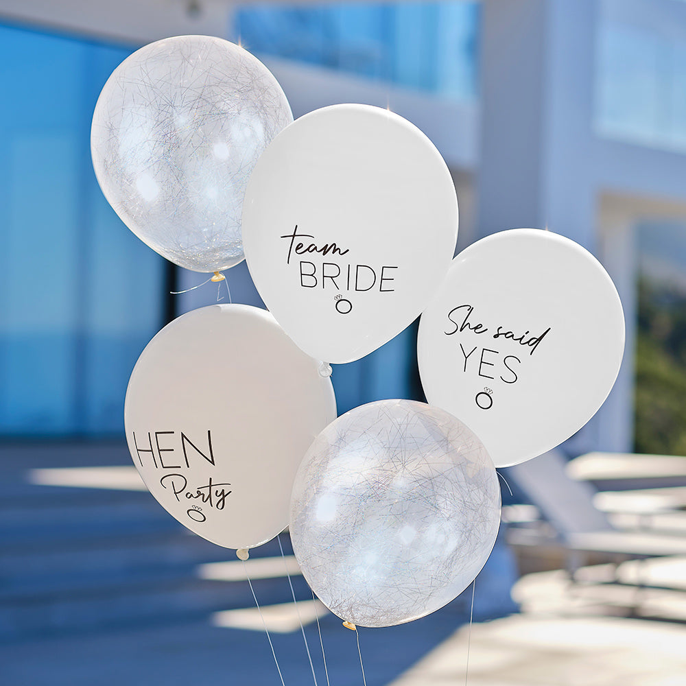 Silver, White and Nude Hen Party Balloon Bundle