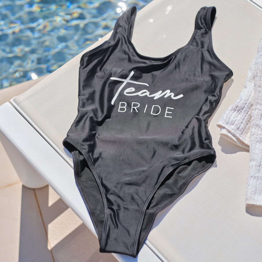 Team Bride Black Hen Party Swimsuit - Small