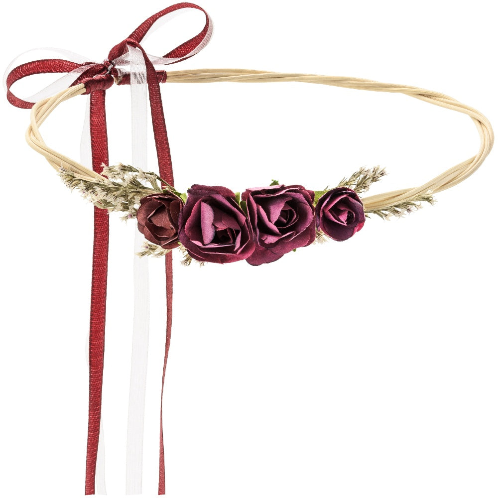 Red Artificial Flower Crown Headband