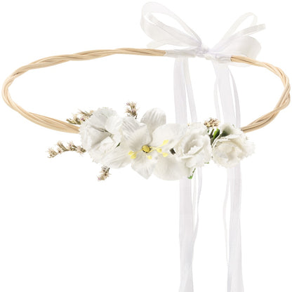 White Artificial Flower Crown Headband