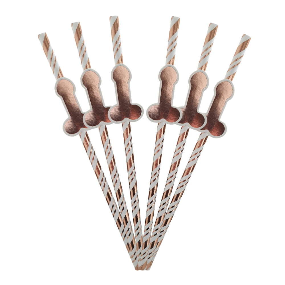 Rose Gold Willy Straws