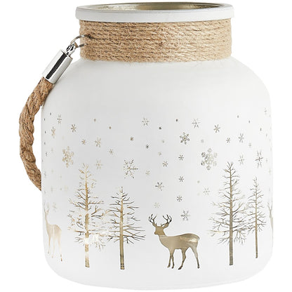 Large Christmas Candle Holder with Rope