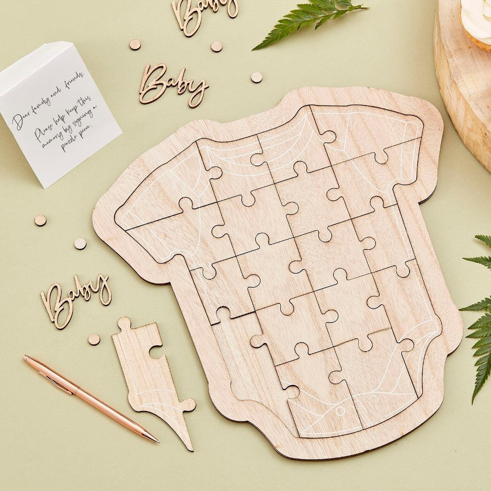 Wooden Babygrow Guest Book - Ginger Ray - Party Touches