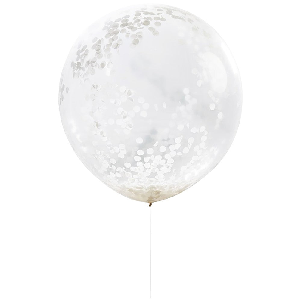 Large White Confetti Balloons - Ginger Ray - Party Touches