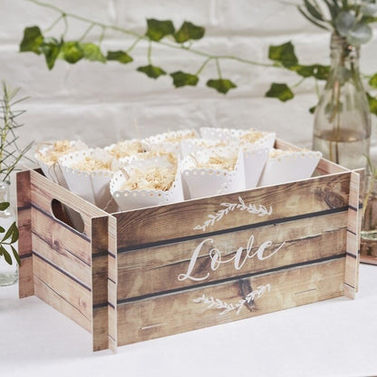 Wooden Effect Card Crate - Ginger Ray - Party Touches