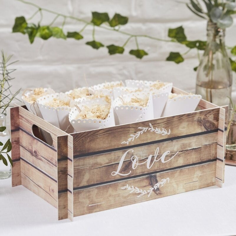 Wooden Effect Card Crate