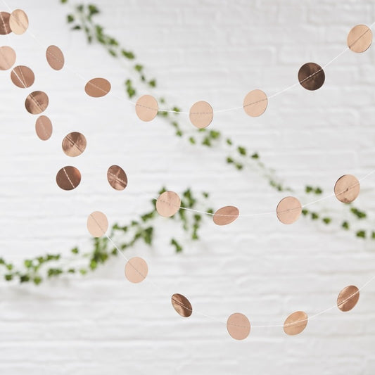 Rose Gold Circle Garland - Ginger Ray - Party Touches