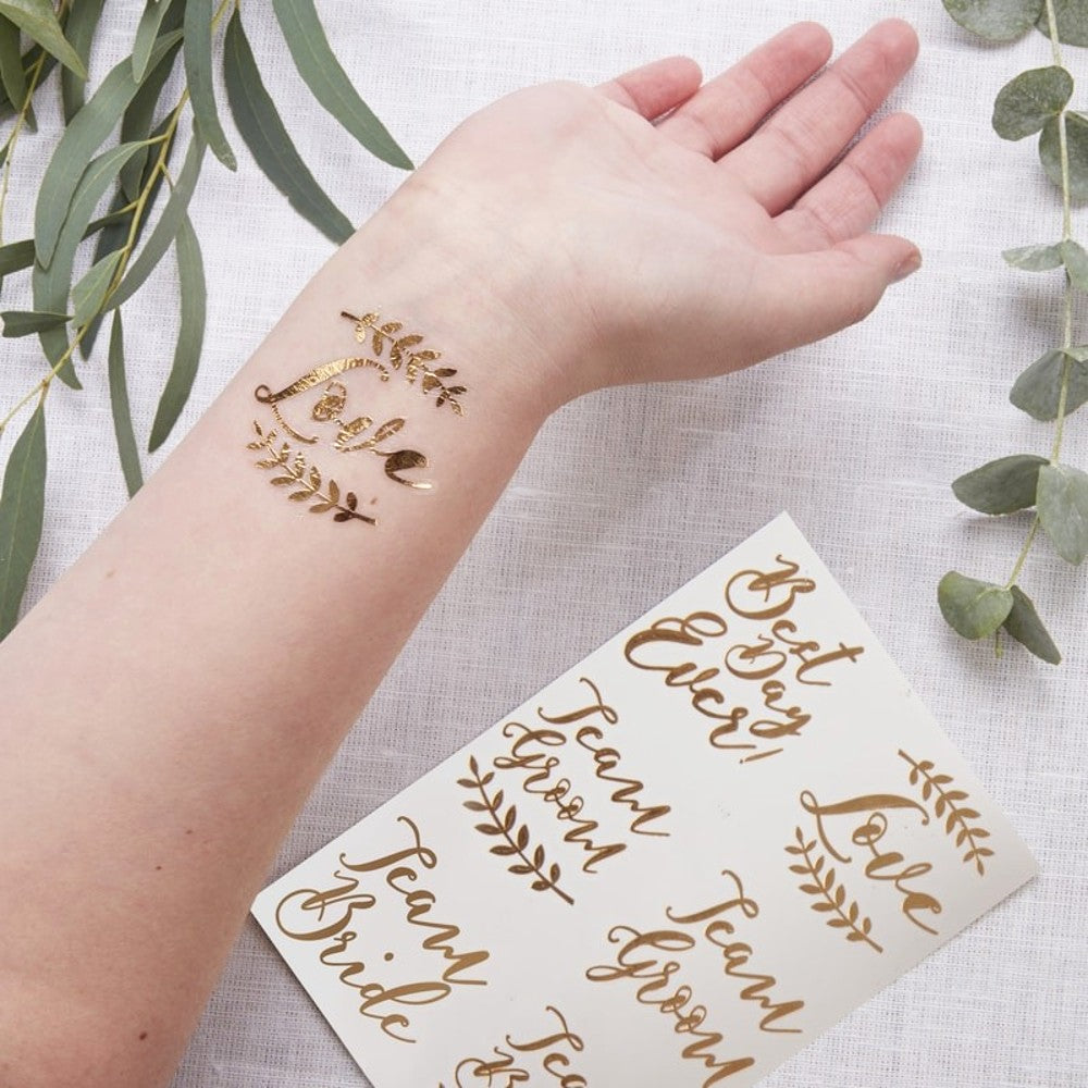 Rose Gold Temporary Wedding Tattoos - Ginger Ray - Party Touches