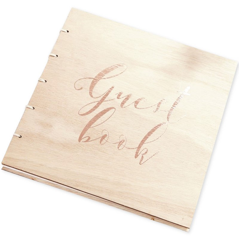 Rose Gold Wooden Guest Book - Ginger Ray - Party Touches