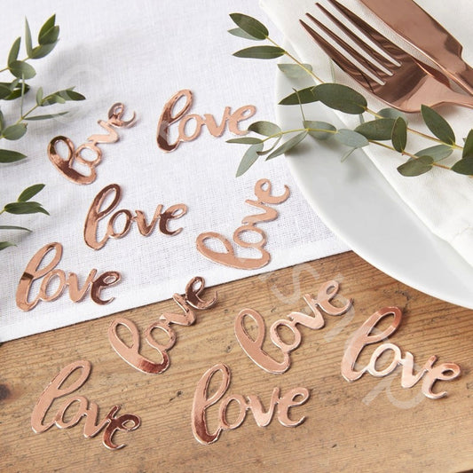 Rose Gold Foiled Love Confetti - Ginger Ray - Party Touches