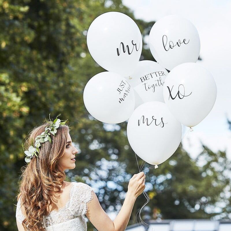 White Wedding Balloons Bundle