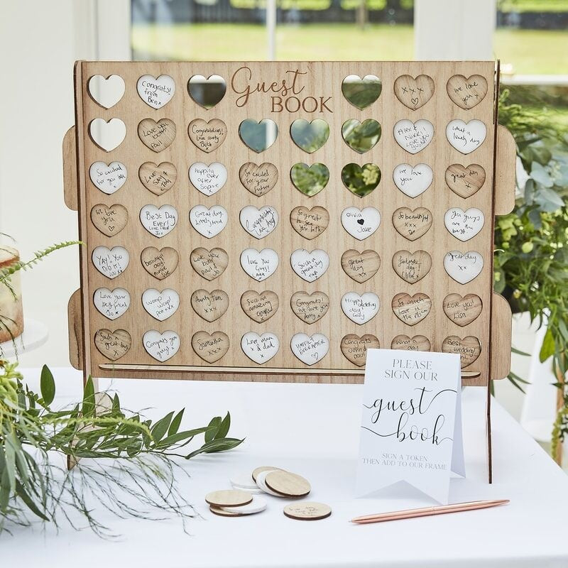 Four in a Row Wedding Guest Book Alternative