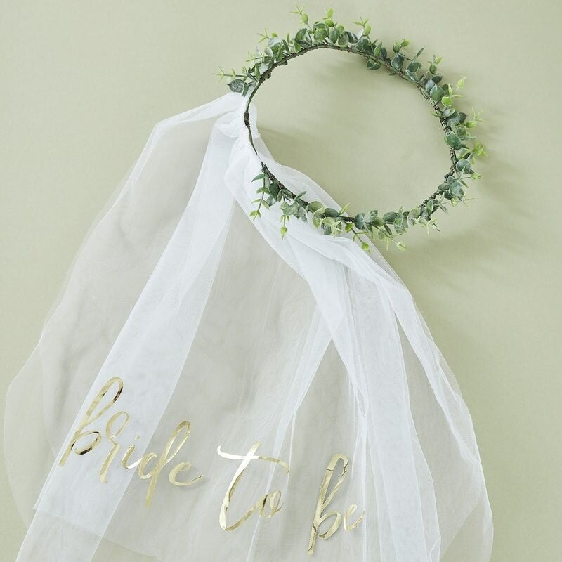 Eucalyptus Bride to Be Hen Party Veil - Ginger Ray - Party Touches