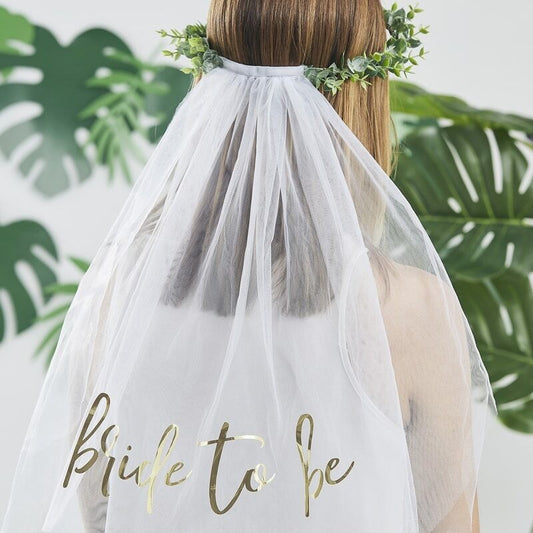 Eucalyptus Bride to Be Hen Party Veil - Ginger Ray - Party Touches