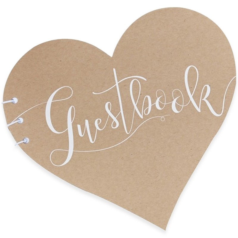 Heart Shaped Kraft Guest Book - Ginger Ray - Party Touches