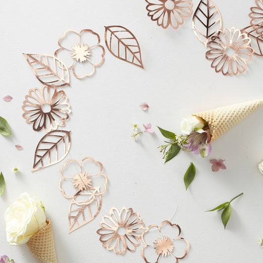 Rose Gold Foiled Flower Garland - Ginger Ray - Party Touches