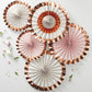 Rose Gold Foiled Floral Fan Decorations