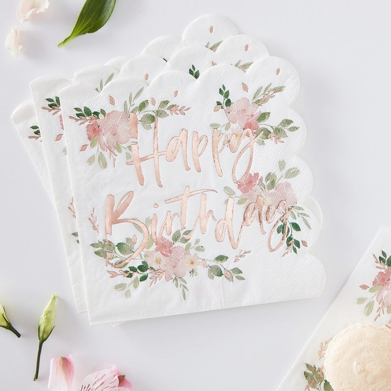 Happy Birthday Foiled Paper Napkins