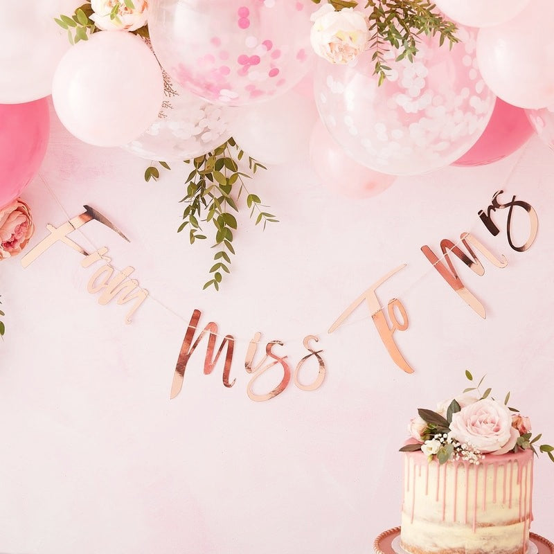 From Miss to Mrs Rose Gold Bunting
