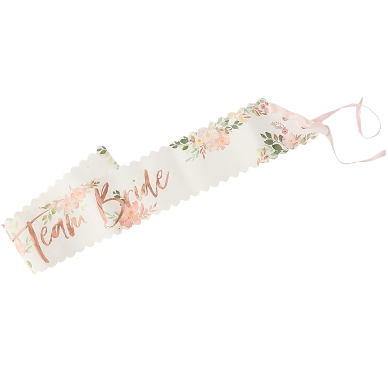 Floral Team Bride Sash - Ginger Ray - Party Touches