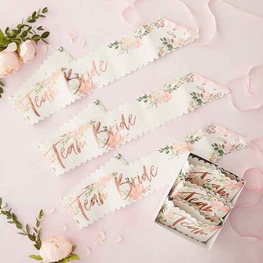 Floral Team Bride Sash - Ginger Ray - Party Touches