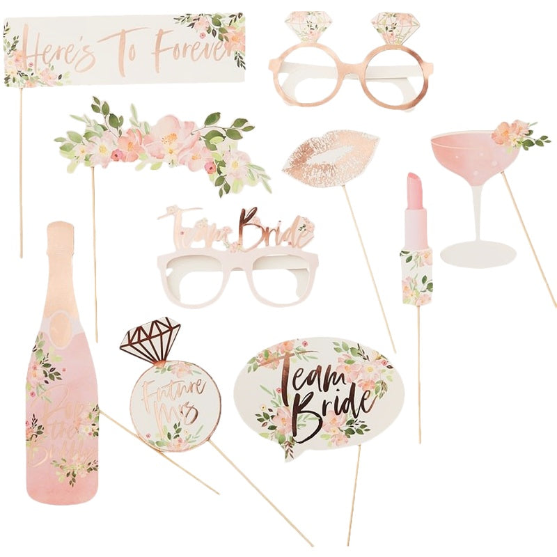 Floral Team Bride Photo Booth Props - Ginger Ray - Party Touches