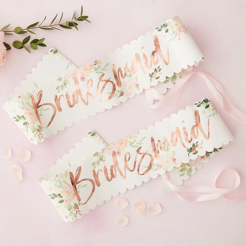 Floral Bridesmaid Sash - Ginger Ray - Party Touches