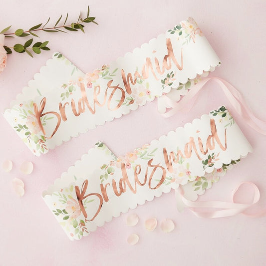 Floral Bridesmaid Sash - Ginger Ray - Party Touches