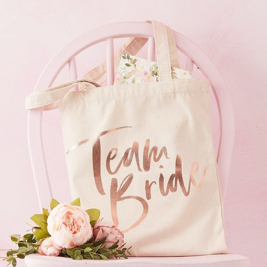Team Bride Printed Tote Bag - Ginger Ray - Party Touches