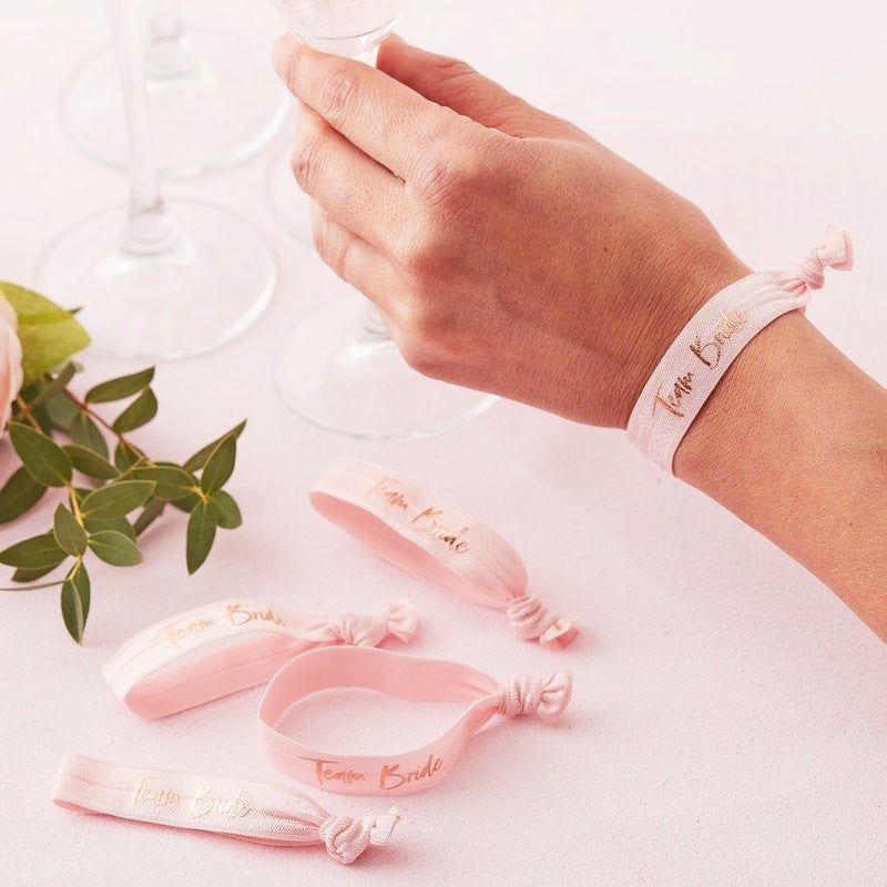 Pink Team Bride Wrist Bands - Ginger Ray - Party Touches