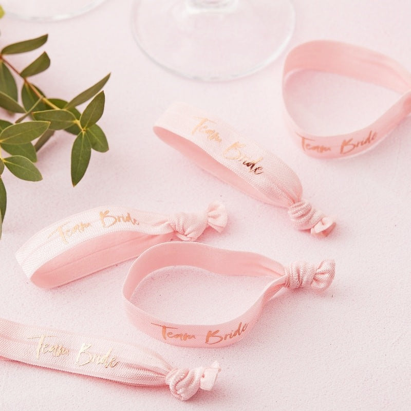 Pink Team Bride Wrist Bands