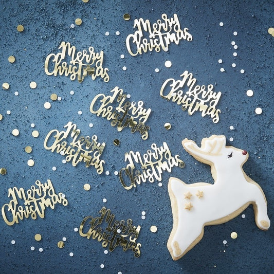 Gold Script Merry Christmas Confetti - Ginger Ray - Party Touches