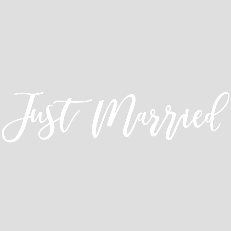 White Just Married Car Sticker - Ginger Ray - Party Touches