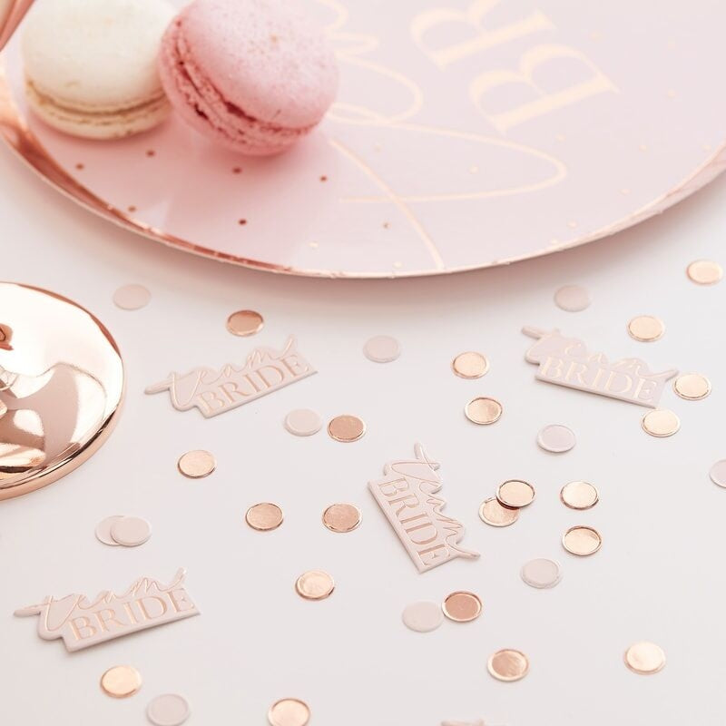 Team Bride Blush and Rose Gold Hen Party Confetti
