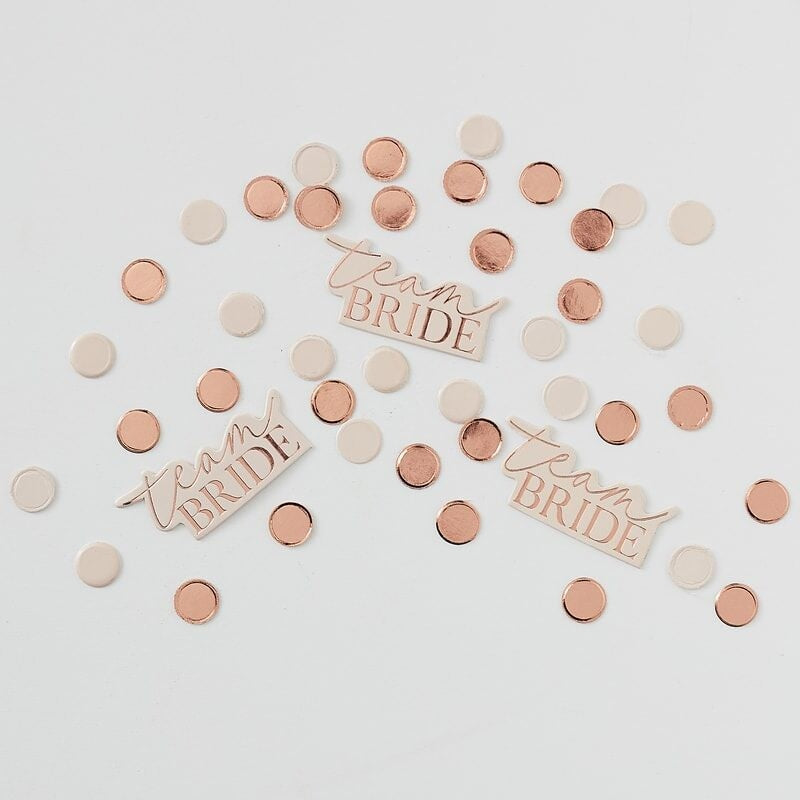 Team Bride Blush and Rose Gold Hen Party Confetti - Ginger Ray - Party Touches