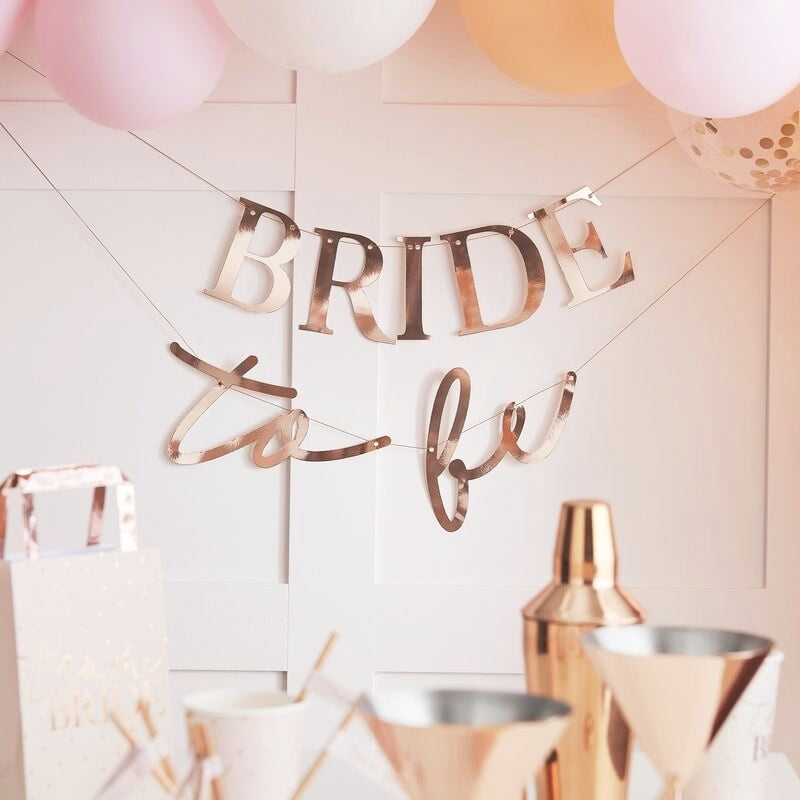 Rose Gold Bride to Be Hen Party Banner - Ginger Ray - Party Touches