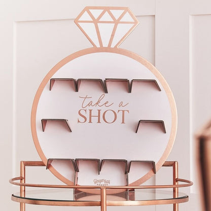 Rose Gold Hen Party Drinks Shot Wall - Ginger Ray - Party Touches