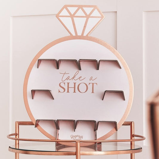 Rose Gold Hen Party Drinks Shot Wall - Ginger Ray - Party Touches