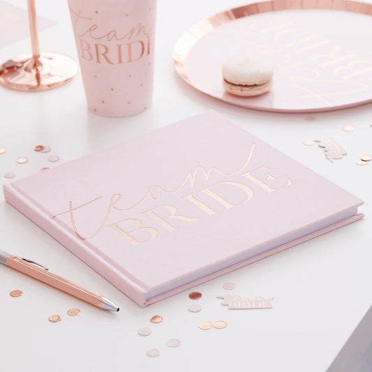 Pink Blush Velvet Team Bride Hen Party Guest Book - Ginger Ray - Party Touches