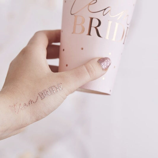 Rose Gold Team Bride Hen Party Tattoos - Ginger Ray - Party Touches