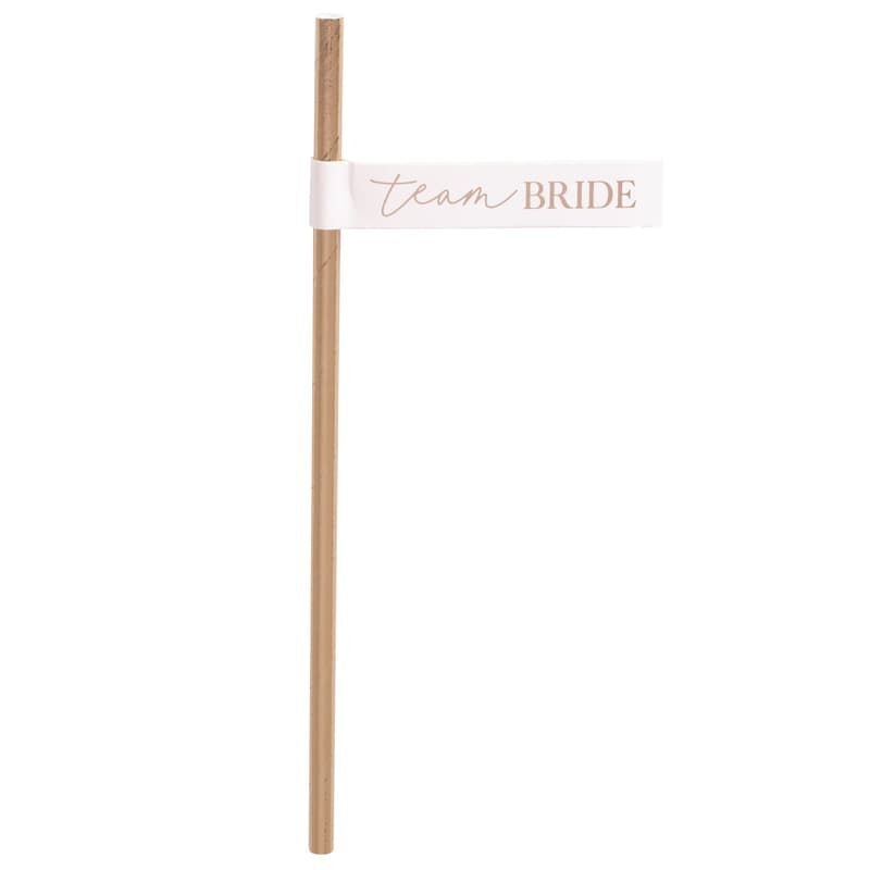 Rose Gold Team Bride Flag Hen Party Straws - Ginger Ray - Party Touches